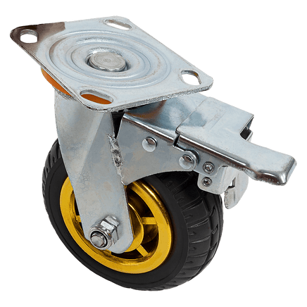 Castor Wheels 4 x 6" 150mm Swivel Silent Caster 2 Brakes 800KG Tools Kings Warehouse 