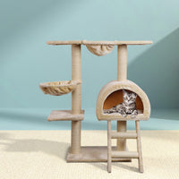 Cat Tree 100cm Tower Scratching Post Scratcher Condo House Trees Bed Beige Pet Care Kings Warehouse 