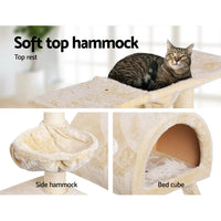 Cat Tree 100cm Tower Scratching Post Scratcher Condo House Trees Bed Beige Pet Care Kings Warehouse 