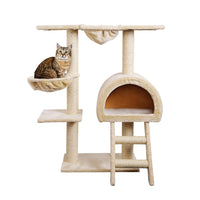 Cat Tree 100cm Tower Scratching Post Scratcher Condo House Trees Bed Beige Pet Care Kings Warehouse 