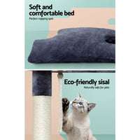 Cat Tree 102cm Scratching Post Tower Scratcher Condo House Board Grey Pet Care Kings Warehouse 