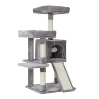 Cat Tree 103cm Tower Scratching Post Scratcher Wood Condo House Trees Grey Pet Care Kings Warehouse 