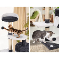 Cat Tree 112cm Tower Scratching Post Scratcher Wood Condo House Furniture Pet Care Kings Warehouse 