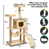 Cat Tree (120cm / 135cm Wood) Mid Season Sale Kings Warehouse 