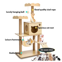 Cat Tree (120cm / 135cm Wood) Mid Season Sale Kings Warehouse 