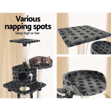 Cat Tree 120cm Tower Scratching Post Scratcher Trees Bed Wood Condo Toys Bed Pet Care Kings Warehouse 