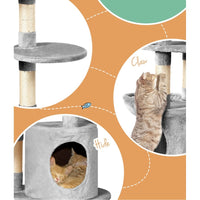 Cat Tree 123cm Tower Scratching Post Scratcher Wood Condo House Bed Toys Pet Care Kings Warehouse 