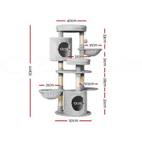 Cat Tree 123cm Tower Scratching Post Scratcher Wood Condo House Bed Toys Pet Care Kings Warehouse 