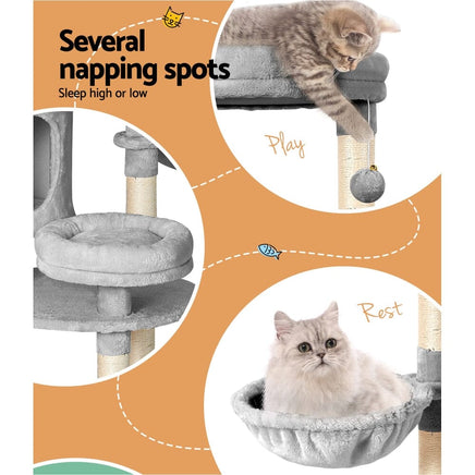 Cat Tree 123cm Tower Scratching Post Scratcher Wood Condo House Bed Toys Pet Care Kings Warehouse 