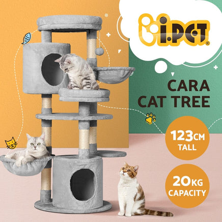 Cat Tree 123cm Tower Scratching Post Scratcher Wood Condo House Bed Toys Pet Care Kings Warehouse 
