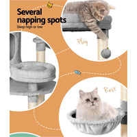Cat Tree 123cm Tower Scratching Post Scratcher Wood Condo House Bed Toys Pet Care Kings Warehouse 
