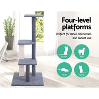 Cat Tree 124cm Scratching Post Tower Scratcher Trees Wood Condo Board Pet Care Kings Warehouse 