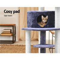 Cat Tree 126cm Tower Scratching Post Scratcher Condo Trees House Grey Pet Care Kings Warehouse 