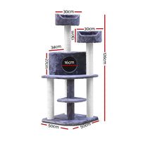 Cat Tree 126cm Tower Scratching Post Scratcher Condo Trees House Grey Pet Care Kings Warehouse 