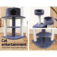 Cat Tree 126cm Tower Scratching Post Scratcher Condo Trees House Grey Pet Care Kings Warehouse 