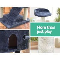 Cat Tree 134cm Tower Scratching Post Scratcher Wood Condo House Bed Grey Pet Care Kings Warehouse 