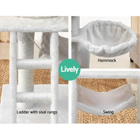 Cat Tree 141cm Tower Scratching Post Scratcher Condo Wood House Bed Beige Pet Care Kings Warehouse 