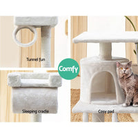 Cat Tree 141cm Tower Scratching Post Scratcher Condo Wood House Bed Beige Pet Care Kings Warehouse 