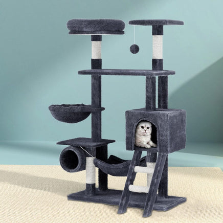 Cat Tree 144cm Tower Scratching Post Scratcher Wood Condo Toys House Bed Pet Care Kings Warehouse 