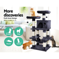 Cat Tree 145cm Tower Scratching Post Scratcher Wood Condo House Large Bed Pet Care Kings Warehouse 