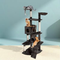 Cat Tree 193cm Tower Scratching Post Scratcher Condo House Trees Grey Pet Care Kings Warehouse 