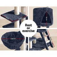 Cat Tree 244cm Tower Scratching Post Scratcher Trees Condo House Grey Pet Care Kings Warehouse 