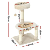 Cat Tree 69cm Scratching Post Tower Scratcher Wood Condo Toys House Bed Pet Care Kings Warehouse 