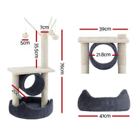 Cat Tree 76cm Scratching Post Tower Scratcher Condo House Hanging toys Pet Care Kings Warehouse 