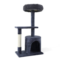 Cat Tree 94cm Scratching Post Tower Scratcher Condo House Wood Trees Grey Pet Care Kings Warehouse 