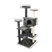 CATIO Chipboard Flannel Cat Scratching Tree - Abstract Deluxe 50x50x127cm Pet Care Kings Warehouse 