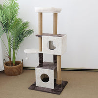 CATIO Deluxe Multi-Function Three-Level Dual Cat Scratching Tree 141cm Kings Warehouse 