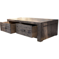 Catmint Coffee Table 127cm 2 Drawer Solid Acacia Wood - Stone Grey living room Kings Warehouse 