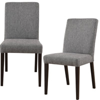 Catmint Dining Chair Set of 2 Fabric Upholstered Solid Acacia Wood - Granite dining Kings Warehouse 