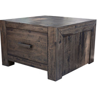 Catmint Lamp Sofa Table 60cm 1 Drawer Solid Acacia Timber Wood - Stone Grey Kings Warehouse 