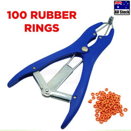 Cattle Lamb Sheep Elastrator Castrating Plier with 100 Rubber Home & Garden Kings Warehouse