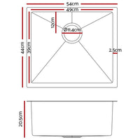 Cefito 54cm x 44cm Stainless Steel Kitchen Sink Under/Top/Flush Mount Black Boxing Day Bash Kings Warehouse 
