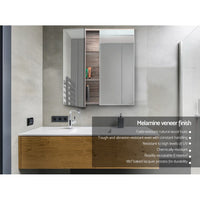 Cefito Bathroom Mirror Cabinet 600x720mm Oak Furniture Kings Warehouse 