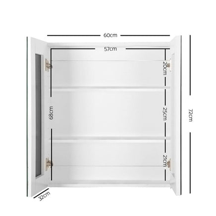 Cefito Bathroom Mirror Cabinet 600x720mm White Home & Garden Kings Warehouse 