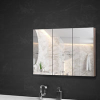 Cefito Bathroom Mirror Cabinet 900x720mm Oak Furniture Kings Warehouse 