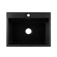 Cefito Kitchen Sink Granite Stone Sinks Basin Single Bowl Black 600mmx470mm Kings Warehouse 