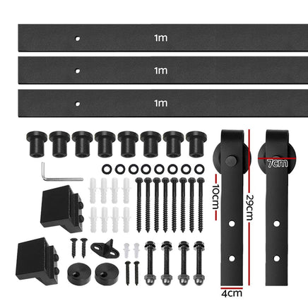 Cefito Sliding Barn Door Hardware Track Set 3m Home & Garden Kings Warehouse 