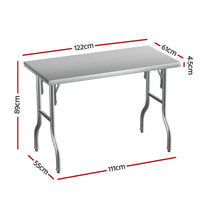 Cefito Stainless Steel Kitchen Benches Work Bench Food Foldable 430 Kings Warehouse 