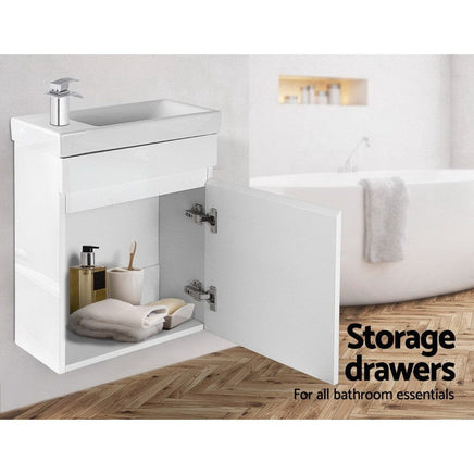 Cefito Vanity Unit 400mm with Basin White Furniture Kings Warehouse 
