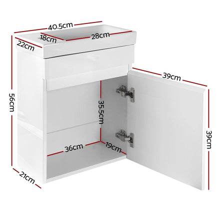 Cefito Vanity Unit 400mm with Basin White Furniture Kings Warehouse 