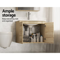 Cefito Vanity Unit 600mm with Basin Oak Furniture Kings Warehouse 