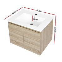 Cefito Vanity Unit 600mm with Basin Oak Furniture Kings Warehouse 