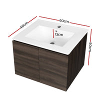 Cefito Vanity Unit 600mm with Basin Walnut Furniture Kings Warehouse 