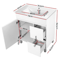 Cefito Vanity Unit 765mm Freestanding Basin Cabinet Furniture Kings Warehouse 