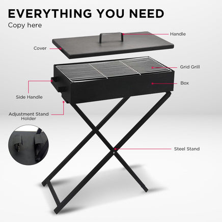 Charcoal BBQ Grill - Adjustable Height Kings Warehouse 