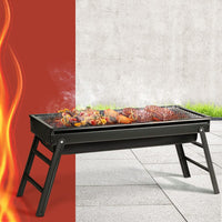 Charcoal BBQ Grill Smoker Portable Barbecue Outdoor Foldable Camping Kings Warehouse 